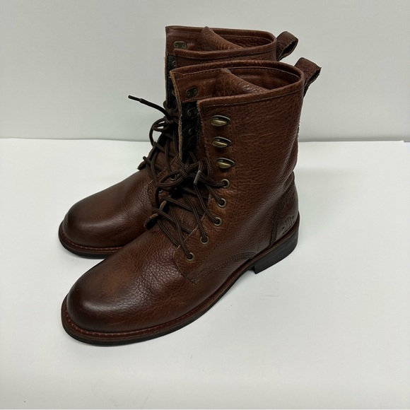 KLR Men's Leather Lace-up Boots in Cognac - Picture 2 of 8